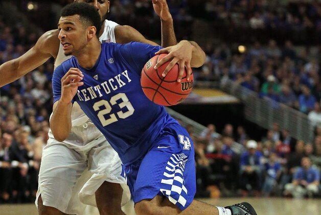 CHICAGO, IL - NOVEMBER 17:  Jamal Murray #23 of the Kentucky Wildcats drives against Matt Jones #13 of the Duke Blue Devils during the Champions Classic at the United Center on November 17, 2015 in Chicago, Illinois. Kentucky defeated Duke 74-63. (Photo by Jonathan Daniel/Getty Images  (Photo by Jonathan Daniel/Getty Images)
