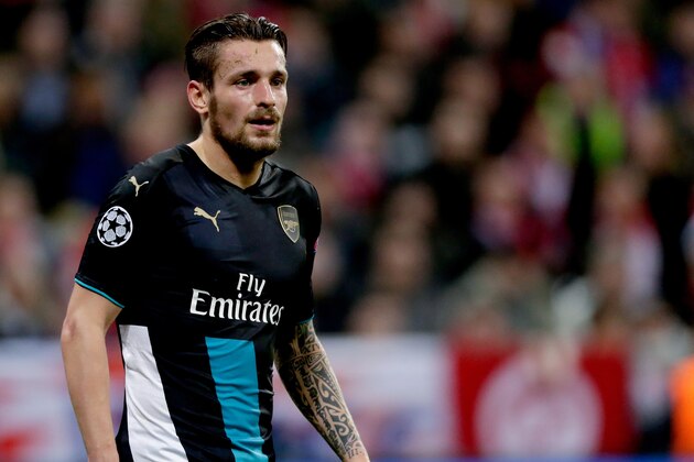 Mathieu Debuchy of Arsenal during the Champion League group F match between FC Bayern Munich and Arsenal FC on November 4, 2015 at the Allianz Arena in Munich, Germany(Photo by VI Images via Getty Images)