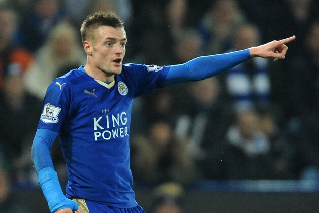Leicester’s Jamie Vardy during the English Premier League soccer match between Leicester City and Chelsea at the King Power Stadium in Leicester, England, Monday, Dec. 14, 2015. (AP Photo/Rui Vieira)