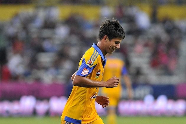 Jurgen Damm  of Tigres celebrates  after score against Atlas during their Mexican Apertura2015 tournament football match at Jalisco stadium on 03 October,2015 in Guadalajara city, Mexico. AFP PHOTO/HECTOR GUERRERO        (Photo credit should read HECTOR GUERRERO/AFP/Getty Images)