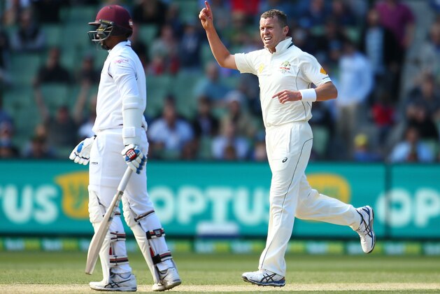 MELBOURNE, AUSTRALIA - DECEMBER 27:  Peter Siddle of Australia celebrates after dismissing Denesh Ramdin of the West Indies during day two of the Second Test match between Australia and the West Indies at the Melbourne Cricket Ground on December 27, 2015 in Melbourne, Australia.  (Photo by Scott Barbour/Getty Images)