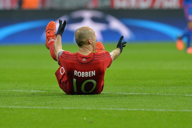 Bayern's Arjen Robben during the Champions League group F soccer match between FC Bayern Munich and Olympiakos in Munich, Germany, Tuesday, Nov. 24, 2015. (AP Photo/Kerstin Joensson) Bayern's Arjen Robben during the Champions League group F soccer match between FC Bayern Munich and Olympiakos in Munich, Germany, Tuesday, Nov. 24, 2015. (AP Photo/Kerstin Joensson)