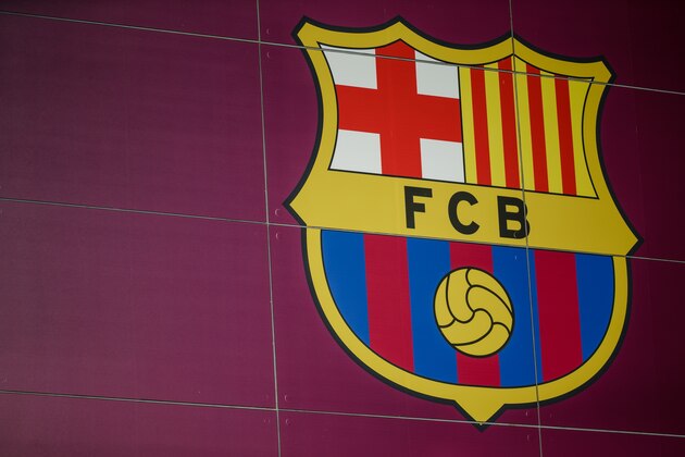 FC Barcelona logo during the Primera Division match between FC Barcelona and Levante UD on September 20, 2015 at Camp Nou stadium in Barcelona, Spain.(Photo by VI Images via Getty Images)