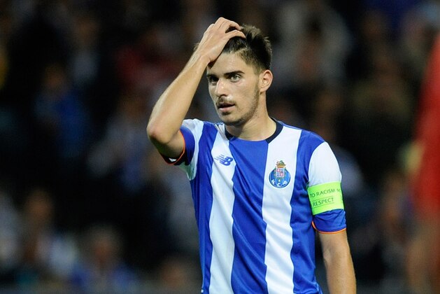 Porto’s 18-year-old team captain Ruben Neves reacts during the Champions League group G soccer match between FC Porto and Maccabi Tel-Aviv FC at the Dragao stadium in Porto, Portugal, Tuesday, Oct. 20, 2015. (AP Photo/Paulo Duarte)