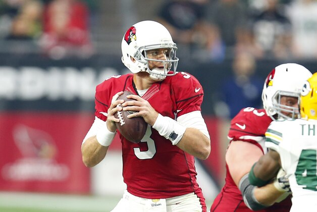 Arizona Cardinals quarterback Carson Palmer (3) looks to throw a pass against the Green Bay Packers during an NFL football game, Sunday, Dec. 27, 2015, in Glendale, Ariz. (Jeff Haynes/AP Images for Panini)