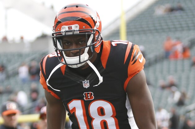 Cincinnati Bengals wide receiver A.J. Green practices before an NFL football game against the St. Louis Rams, Sunday, Nov. 29, 2015, in Cincinnati. (AP Photo/Frank Victores)
