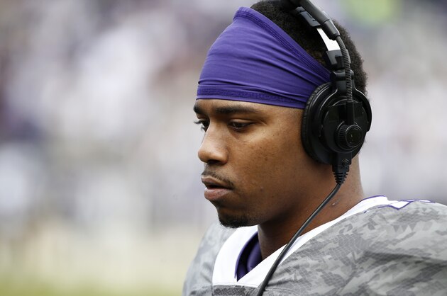 TCU quarterback Trevone Boykin uses headphones on the sidelines against Kansas in the second half of an NCAA college football game Saturday, Nov. 14, 2015, in Fort Worth, Texas. (AP Photo/Ron Jenkins) TCU quarterback Trevone Boykin uses headphones on the sidelines against Kansas in the second half of an NCAA college football game Saturday, Nov. 14, 2015, in Fort Worth, Texas. (AP Photo/Ron Jenkins)