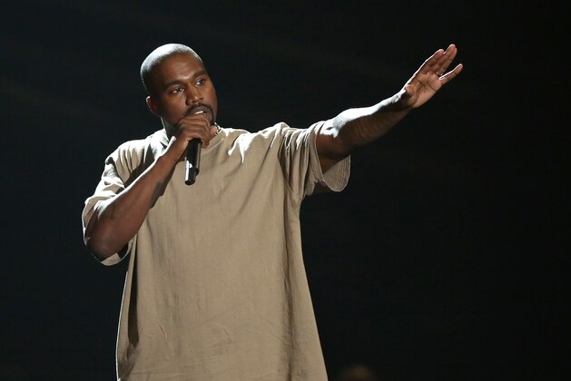 Kanye West accepts the video vanguard award at the MTV Video Music Awards at the Microsoft Theater on Sunday, Aug. 30, 2015, in Los Angeles. (Photo by Matt Sayles/Invision/AP)