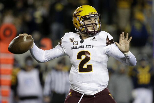 Arizona State quarterback Mike Bercovici (2) passes against California during the second half of an NCAA college football game in Berkeley, Calif., Saturday, Nov. 28, 2015. California won 48-46. (AP Photo/Jeff Chiu) Arizona State quarterback Mike Bercovici (2) passes against California during the second half of an NCAA college football game in Berkeley, Calif., Saturday, Nov. 28, 2015. California won 48-46. (AP Photo/Jeff Chiu)