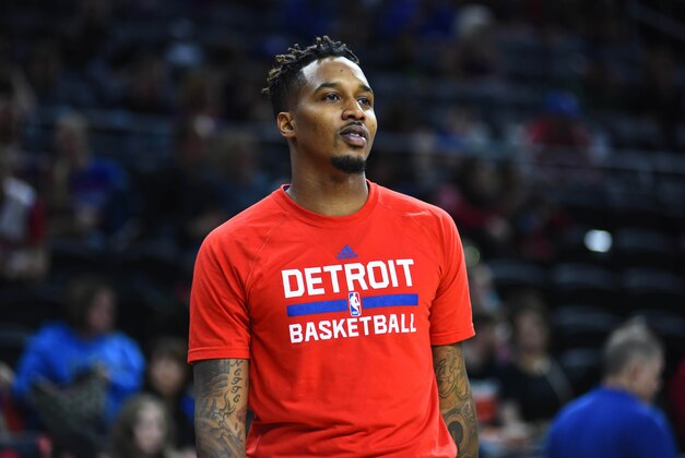 Dec 26, 2015; Auburn Hills, MI, USA; Detroit Pistons guard Brandon Jennings (7) before the game against the Boston Celtics at The Palace of Auburn Hills. Mandatory Credit: Tim Fuller-USA TODAY Sports