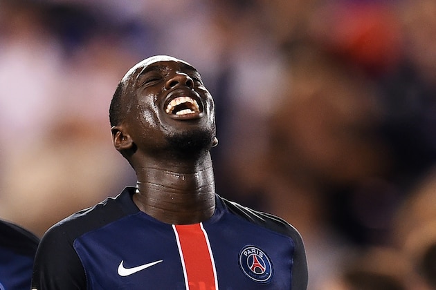 PSG's forward Jean-Kevin Augustin celebrates after scoring against Fiorentina during their International Champions Cup match at the Red Bull Arena in Harrison, New Jersey, on July 21, 2015. PSG defeated Fiorentina 4-2. AFP PHOTO/JEWEL SAMAD        (Photo credit should read JEWEL SAMAD/AFP/Getty Images)