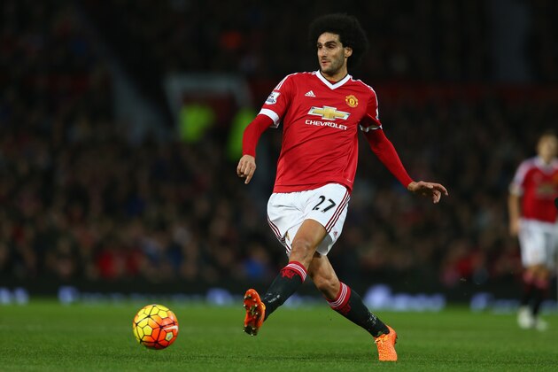 MANCHESTER, ENGLAND - DECEMBER 05: Marouane Fellaini of Manchester United during the Barclays Premier League match between Manchester United and West Ham United at Old Trafford on December 05, 2015 in Manchester, England.  (Photo by Michael Steele/Getty Images)