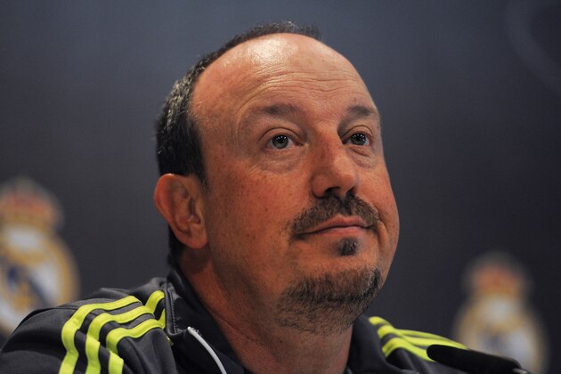 MADRID, SPAIN - NOVEMBER 20:  Real Madrid manager Rafa Benitez holds a press conference after the Real Madrid training session ahead of the La Liga match between Real Madrid and Barcelona at Valdebebas training ground on November 20, 2015 in Madrid, Spain.  (Photo by Denis Doyle/Getty Images)