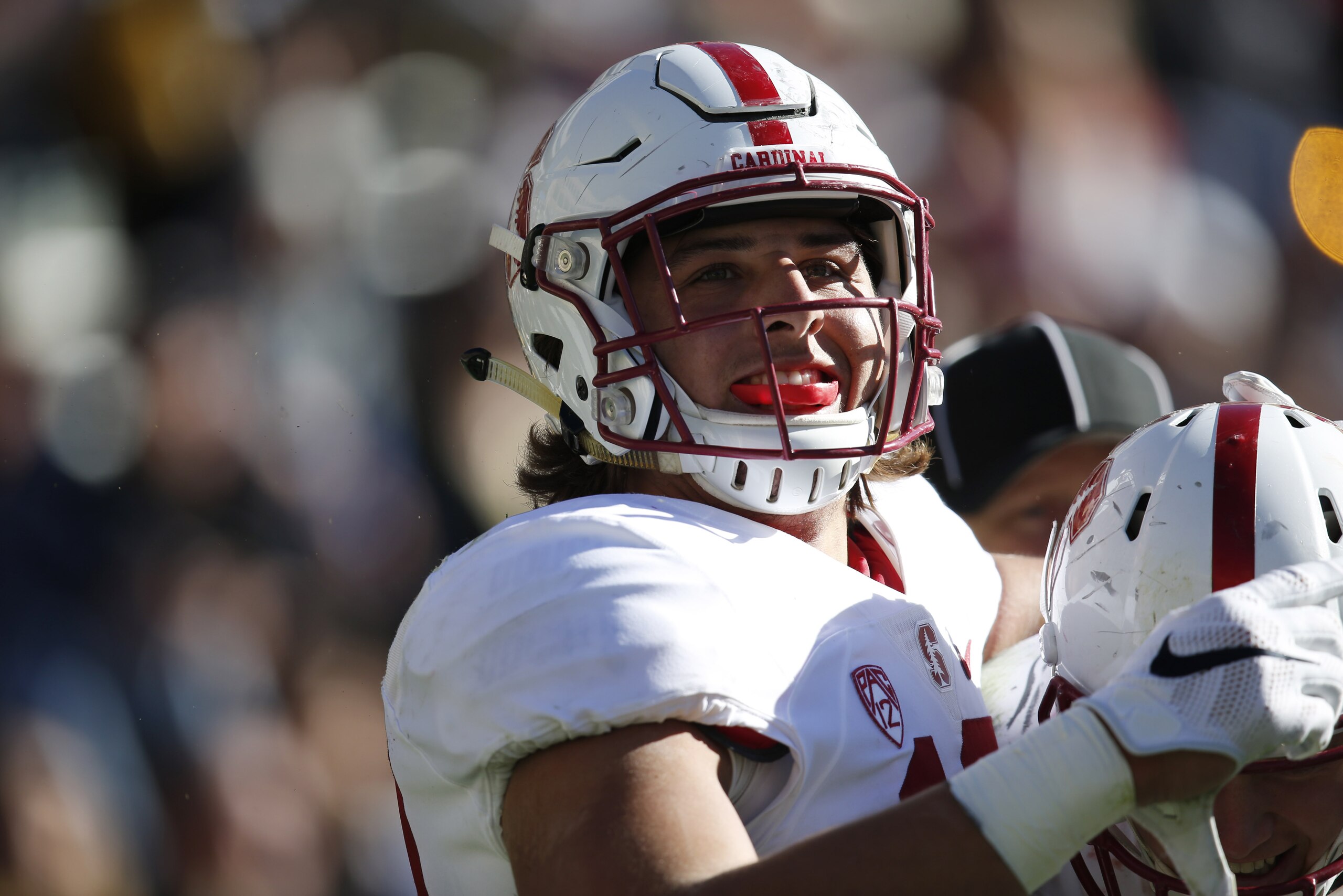 Stanford Cardinal tight end Austin Hooper (18) in the second half of an NCAA football game Saturday, Nov. 7, 2015, in Boulder, Colo. Stanford won 42-10. (AP Photo/David Zalubowski)