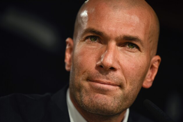 Real Madrid's new French coach Zinedine Zidane looks on during a press conference at the Santiago Bernabeu stadium in Madrid on January 5, 2016. AFP PHOTO/ PEDRO ARMESTRE / AFP / PEDRO ARMESTRE        (Photo credit should read PEDRO ARMESTRE/AFP/Getty Images)