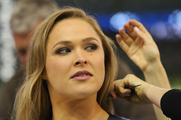 MELBOURNE, AUSTRALIA - SEPTEMBER 16:  Ronda Rousey, UFC Women's Bantamweight Champion, looks on during the UFC 193 media event at Etihad Stadium on September 16, 2015 in Melbourne, Australia.  (Photo by Michael Dodge/Zuffa LLC/Zuffa LLC via Getty Images)