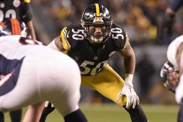 Pittsburgh Steelers inside linebacker Ryan Shazier (50) plays Denver Broncos in the second half of an NFL football game, Sunday, Dec. 20, 2015, in Pittsburgh. (AP Photo/Don Wright)