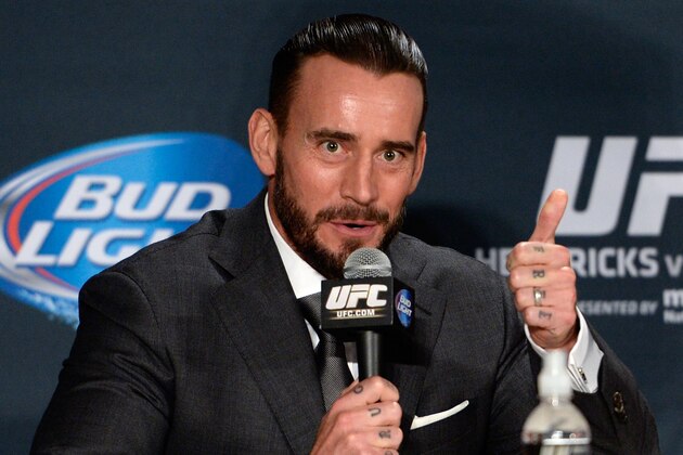 LAS VEGAS, NEVADA - DECEMBER 6:  Phil 'CM Punk' Brooks speaks to the media during the UFC 181 post fight press conference inside the Mandalay Bay Events Center on December 6, 2014 in Las Vegas, Nevada. (Photo by Jeff Bottari/Zuffa LLC/Zuffa LLC via Getty Images)