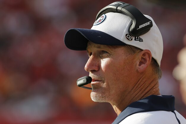 FILE - In this Sept. 13, 2015, file photo, then-Tennessee Titans head coach Ken Whisenhunt looks on from the sidelines during the first half of an NFL football game against the Tampa Bay Buccaneers, in Tampa, Fla. With 21 teams not owning winning records through eight weeks, it's no wonder coaches from coast to coast are on the firing line. (AP Photo/Scott Audette, File)