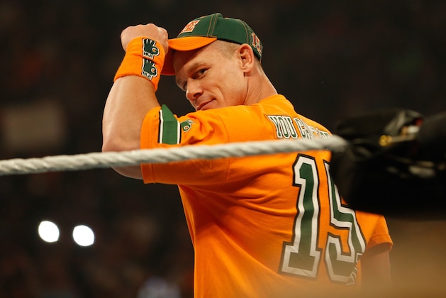 NEW YORK, NY - AUGUST 23:  John Cena enters the ring at the WWE SummerSlam 2015 at Barclays Center of Brooklyn on August 23, 2015 in New York City.  (Photo by JP Yim/Getty Images)