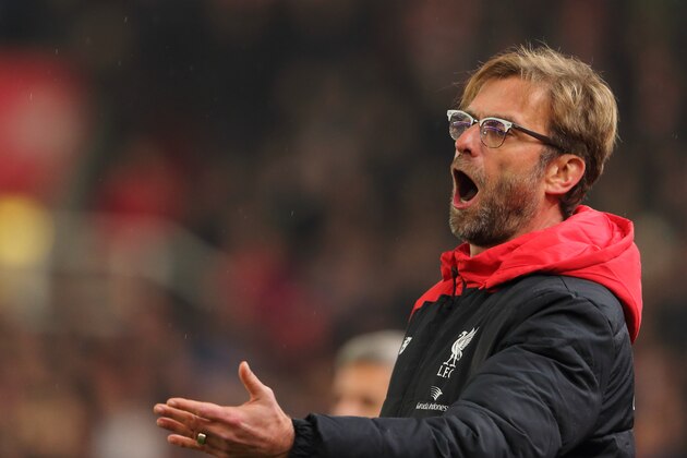 STOKE ON TRENT, ENGLAND - JANUARY 05: Jurgen Klopp the head coach / manager of Liverpool during the Capital One Cup Semi Final, First Leg, between Stoke City and Liverpool at Britannia Stadium on January 5, 2016 in Stoke on Trent, England.  (Photo by Matthew Ashton - AMA/Getty Images)