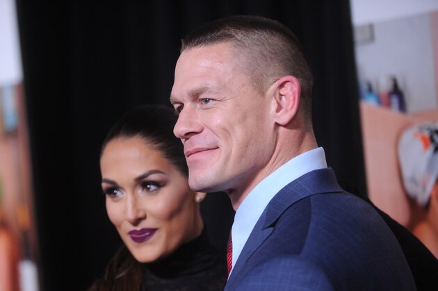 NEW YORK, NY - DECEMBER 08:  Nikki Bella and actor John Cena (L) attend the 'Sisters' New York premiere at Ziegfeld Theater on December 8, 2015 in New York City.  (Photo by Brad Barket/Getty Images)