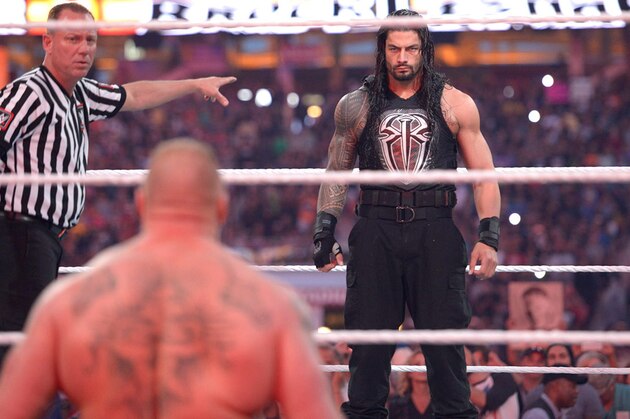 Roman and Brock at WrestleMania 31