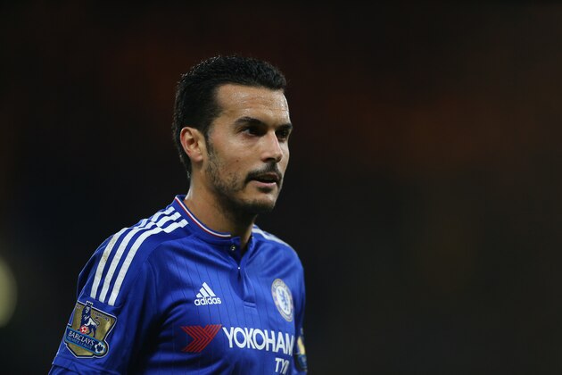 LONDON, ENGLAND - DECEMBER 26:  Pedro of Chelsea during the Barclays Premier League match between Chelsea and Watford at Stamford Bridge on December 26, 2015 in London, England.  (Photo by Catherine Ivill - AMA/Getty Images)
