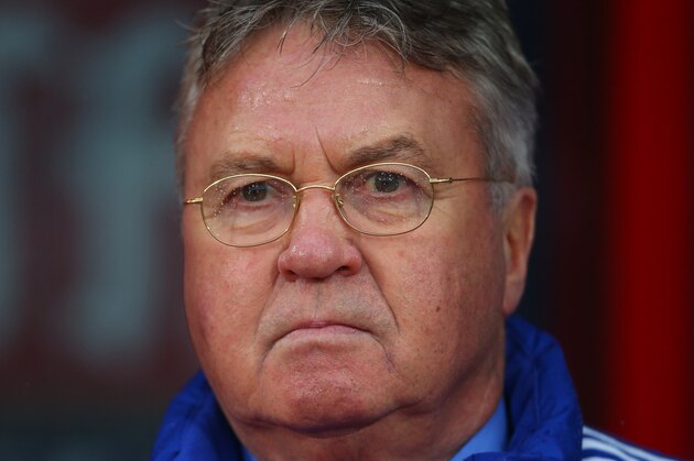 LONDON, ENGLAND - JANUARY 03:  Guus Hiddink interim manager of Chelsea during the Barclays Premier League match between Crystal Palace and Chelsea at Selhurst Park on January 3, 2016 in London, England.  (Photo by Catherine Ivill - AMA/Getty Images)