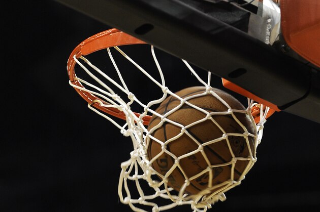 The ball swishes through the hoop in an NBA basketball game between the Houston Rockets and the Denver Nuggets Wednesday, Jan. 23, 2013, in Houston. (AP Photo/Pat Sullivan)