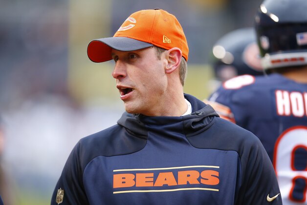 Chicago Bears offensive coordinator Adam Gase looks over the field before the NFL week 17 regular season football game against the Detroit Lions on Sunday, Jan. 3, 2016 in Chicago.  (Jeff Haynes/AP Images for Panini)