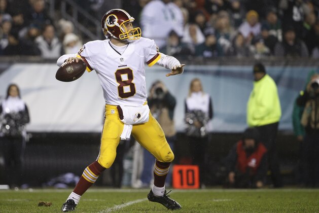 Washington Redskins' Kirk Cousins passes in the second half of an NFL football game against the Washington Redskins, Saturday, Dec. 26, 2015, in Philadelphia.  (AP Photo/Matt Rourke)