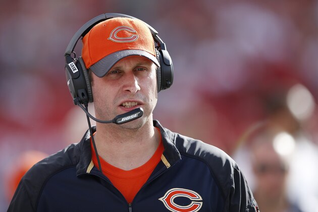 TAMPA, FL - DECEMBER 27: Offensive coordinator Adam Gase of the Chicago Bears looks on against the Tampa Bay Buccaneers during the game at Raymond James Stadium on December 27, 2015 in Tampa, Florida. The Bears defeated the Buccaneers 26-21. (Photo by Joe Robbins/Getty Images)