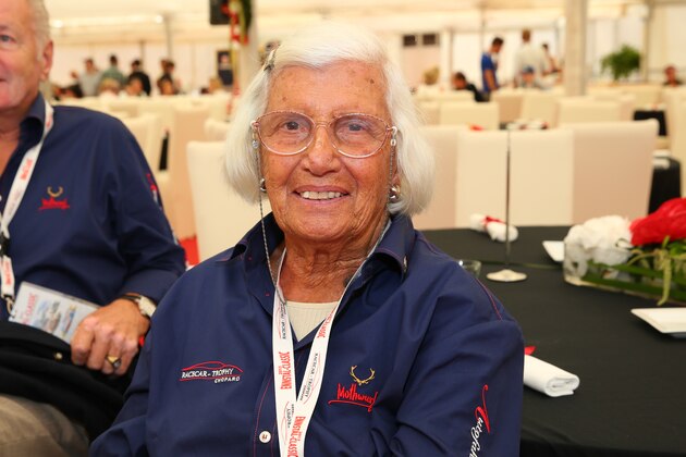 GROEBMING, AUSTRIA - JULY 20: First female Formula 1 driver Maria Teresa De Filippis at the Chopard VIP Brunch at the Ennstal Classic 2013 on July 20, 2013 in Groebming, Austria.  (Photo by Moni Fellner/Getty Images)