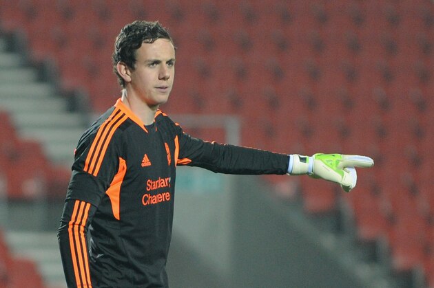 ST HELENS, ENGLAND - MARCH 14:  Danny Ward of Liverpool directs his defence during the NextGen Series Semi-Final match between Liverpool U19 and Ajax U19 at Langtree Park on March 14, 2012 in St Helens, England.  (Photo by Clint Hughes/Getty Images)