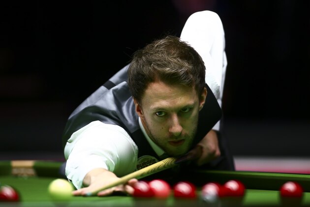 LONDON, ENGLAND - JANUARY 11:  Judd Trump of England plays a shot in his first round match against Stephen Maguire of Scotland during Day Two of the Dafabet Masters at Alexandra Palace on January 11, 2016 in London, England.  (Photo by Jordan Mansfield/Getty Images)