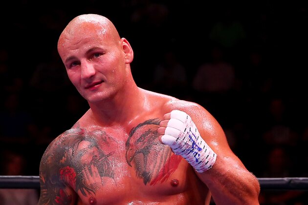 NEWARK, NJ - AUGUST 14:  Artur Szpilka celebrates his win over Yasmany Consuegra during the Premier Boxing Champions Heavyweight bout at the Prudential Center on August 14, 2015 in Newark, New Jersey.  (Photo by Elsa/Getty Images)