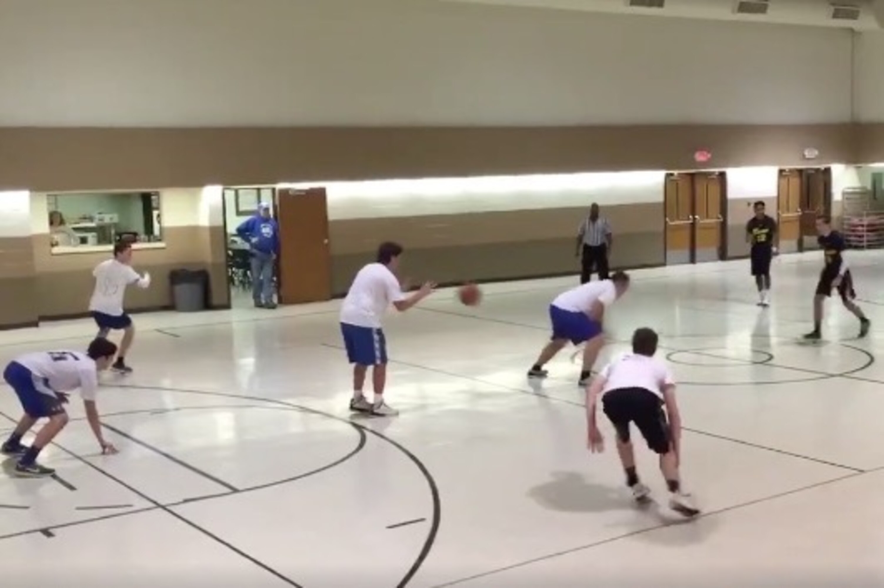 Rec Basketball Team Lines Up, Throws a 'Touchdown' 3-Pointer