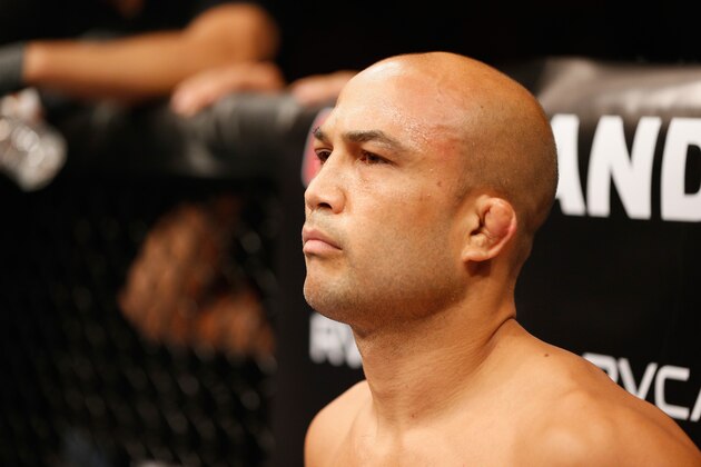 LAS VEGAS, NV - JULY 06:  BJ Penn enters the Octagon before his featherweight fight against Frankie Edgar during the Ultimate Fighter Finale inside the Mandalay Bay Events Center on July 6, 2014 in Las Vegas, Nevada.  (Photo by Josh Hedges/Zuffa LLC/Zuffa LLC via Getty Images)