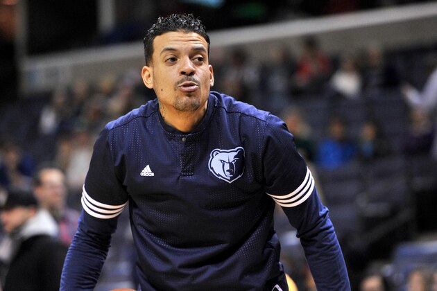 Memphis Grizzlies forward Matt Barnes warms up before an NBA basketball game Sunday, Jan. 10, 2016, in Memphis, Tenn. (AP Photo/Brandon Dill)