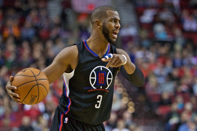 Jan 6, 2016; Portland, OR, USA; Los Angeles Clippers guard Chris Paul (3) dribbles the ball against the Portland Trail Blazers during the first quarter at the Moda Center. Mandatory Credit: Craig Mitchelldyer-USA TODAY Sports