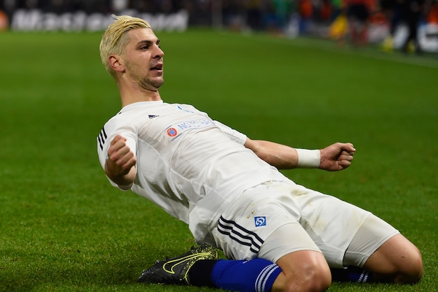 LONDON, ENGLAND - NOVEMBER 04: Aleksandar Dragovic of Dynamo Kyiv celebrates scoring his side's first goal during the UEFA Champions League Group G match between Chelsea FC and FC Dynamo Kyiv at Stamford Bridge on November 4, 2015 in London, United Kingdom. (Photo by Mike Hewitt/Getty Images) LONDON, ENGLAND - NOVEMBER 04: Aleksandar Dragovic of Dynamo Kyiv celebrates scoring his side's first goal during the UEFA Champions League Group G match between Chelsea FC and FC Dynamo Kyiv at Stamford Bridge on November 4, 2015 in London, United Kingdom. (Photo by Mike Hewitt/Getty Images)