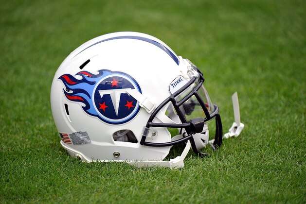NASHVILLE, TN - SEPTEMBER 27:  A helmet of the Tennessee Titans rests on the sideline during a game against the Indianapolis Colts at Nissan Stadium on September 27, 2015 in Nashville, Tennessee.  (Photo by Frederick Breedon/Getty Images)