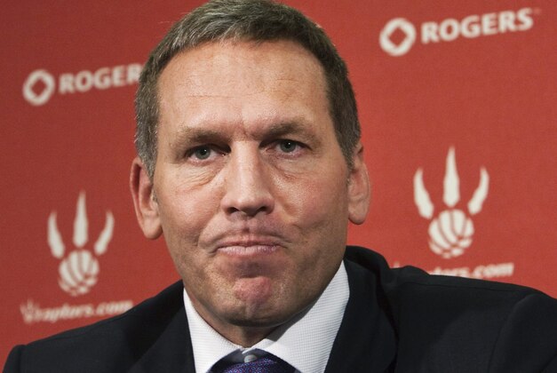 Toronto Raptors General Manager Bryan Colangelo speaks to the media in Toronto on Monday, April 19, 2010. Colangelo addressed the media Monday, less than a week after his team was eliminated from post-season contention for the seventh time in nine seasons. THE CANADIAN PRESS/Nathan Denette