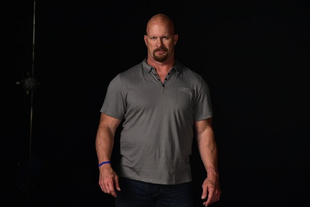 ATLANTA, GA - SEPTEMBER 18:  Former WWE Wrestler Stone Cold Steve Austin shooting a Wndy's Commerical at PC&E Studio  on September 18, 2014 in Atlanta, Georgia.  (Photo by Moses Robinson/Getty Images for Wendy's)