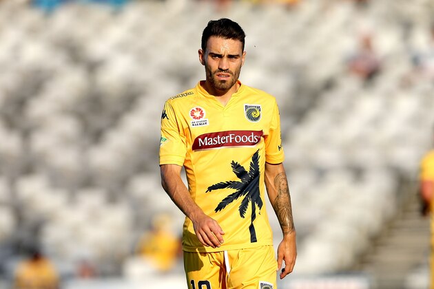 GOSFORD, AUSTRALIA - DECEMBER 20: Anthony Caceres of the Mariners looks dejected after a near miss at goal during the round 11 A-League match between the Central Coast Mariners and the Brisbane Roar at Central Coast Stadium on December 20, 2015 in Gosford, Australia.  (Photo by Ashley Feder/Getty Images)