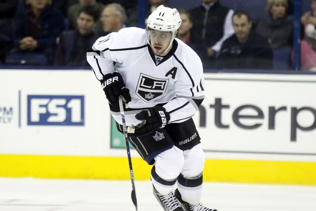 Los Angeles Kings' Anze Kopitar, of Slovenia, carries the puck against the Columbus Blue Jackets during an NHL hockey game in Columbus, Ohio, Tuesday, Dec. 8, 2015. Los Angeles won 3-2 in overtime. (AP Photo/Paul Vernon) Los Angeles Kings' Anze Kopitar, of Slovenia, carries the puck against the Columbus Blue Jackets during an NHL hockey game in Columbus, Ohio, Tuesday, Dec. 8, 2015. Los Angeles won 3-2 in overtime. (AP Photo/Paul Vernon)