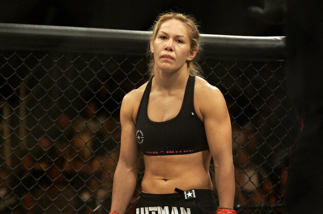 Cristiane Santos before her match against Hitomi Akano in a Strikeforce mixed martial arts event on Saturday, April 11, 2009, in San Jose, Calif. Santos won by TKO in round 3. (AP Photo/Jeff Chiu)