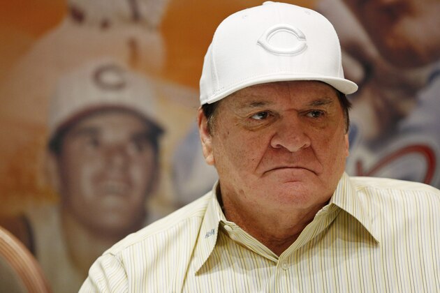 Pete Rose appears at an autograph signing event Monday, Dec. 14, 2015, in Las Vegas.  Baseball Commissioner Rob Manfred has rejected Rose's plea for reinstatement, citing his continued gambling and evidence that he bet on games when he was playing for the Cincinnati Reds. (AP Photo/John Locher)