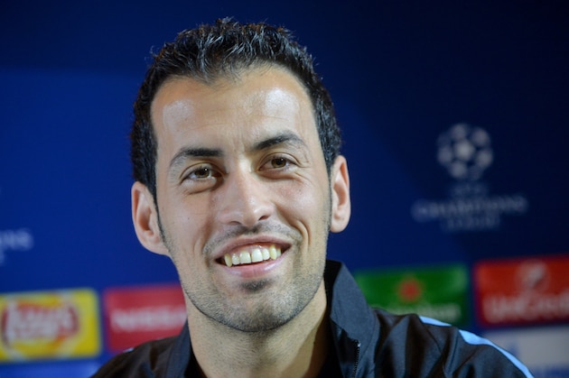 Barcelona's midfielder Sergio Busquets attends a press conference in Minsk on October 19, 2015 on the eve of the UEFA Champions League group E football match between FC BATE Borisov and FC Barcelona. AFP PHOTO / MAXIM MALINOVSKY (Photo credit should read MAXIM MALINOVSKY/AFP/Getty Images) Barcelona's midfielder Sergio Busquets attends a press conference in Minsk on October 19, 2015 on the eve of the UEFA Champions League group E football match between FC BATE Borisov and FC Barcelona. AFP PHOTO / MAXIM MALINOVSKY (Photo credit should read MAXIM MALINOVSKY/AFP/Getty Images)